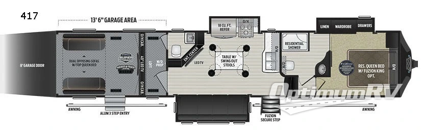 2017 Keystone Fuzion 417 Floorplan Photo