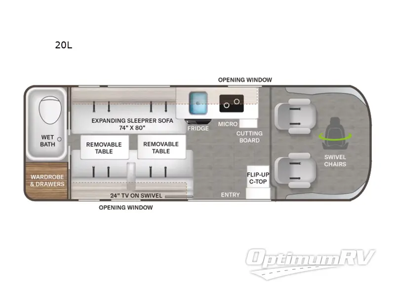 2022 Thor Tellaro 20L RV Floorplan Photo