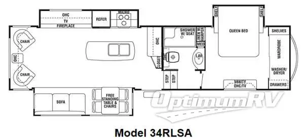 2012 Forest River Cedar Creek 34RLSA RV Floorplan Photo