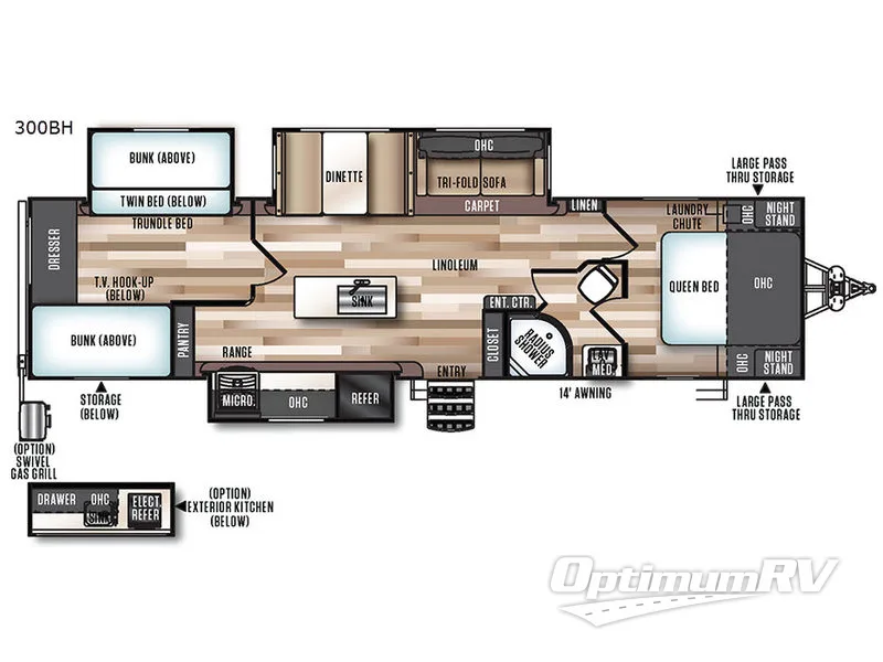 2017 Forest River Salem 300BH RV Floorplan Photo