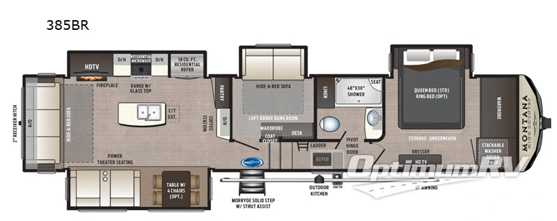 2019 Keystone Montana High Country 385BR Floorplan Photo