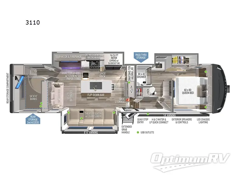 2025 Brinkley Model Z 3110 RV Floorplan Photo