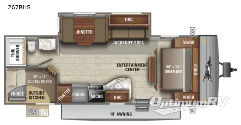 2021 Jayco Jay Flight SLX 8 267BHS RV Floorplan Photo