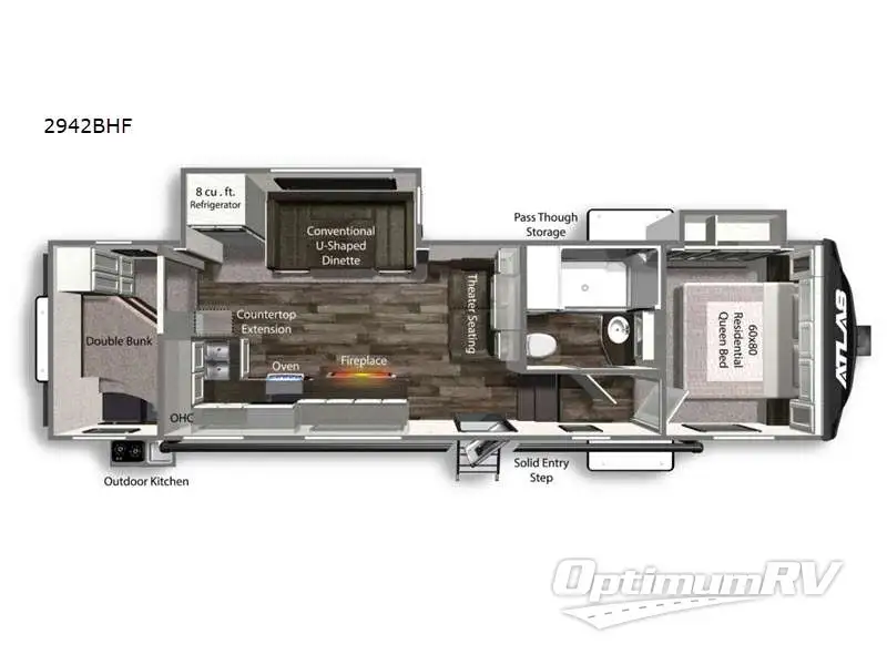 2022 Dutchmen Atlas 2942BHF RV Floorplan Photo