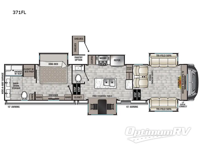 2022 Forest River Cedar Creek 371FL RV Floorplan Photo
