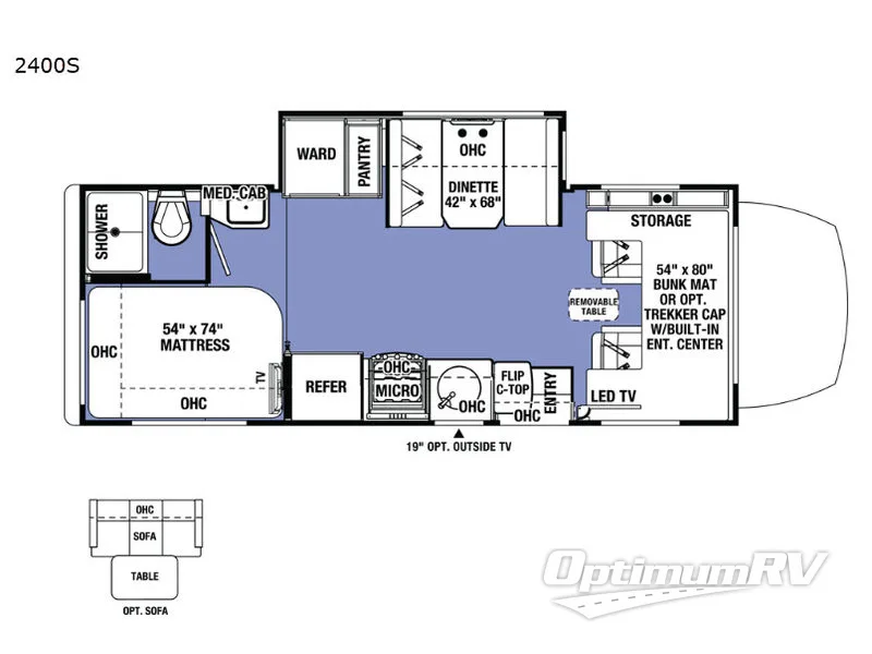 2019 Forest River Sunseeker MBS 2400S Floorplan Photo