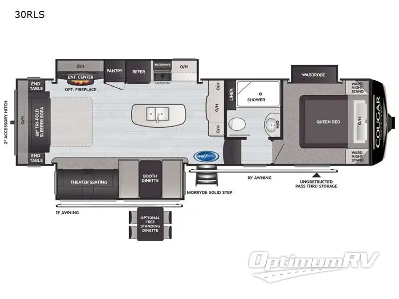 2021 Keystone Cougar Half-Ton 30RLS Floorplan Photo