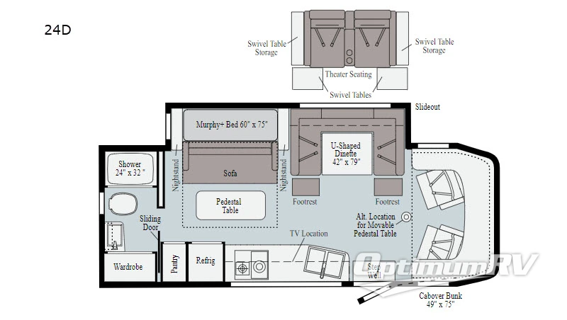 2021 Winnebago Navion 24D Floorplan Photo