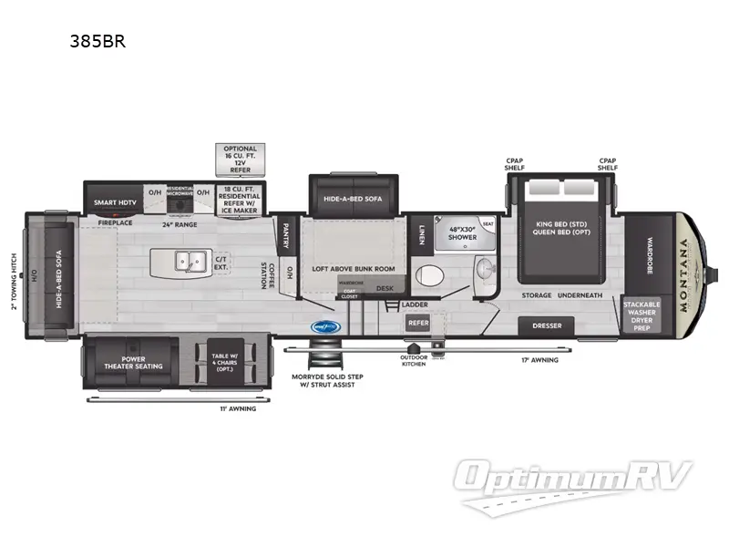 2023 Keystone Montana High Country 385BR Floorplan Photo