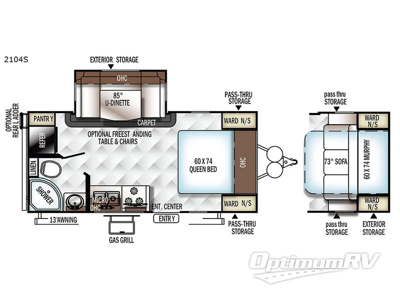 2017 Forest River Rockwood Mini Lite 2104S RV Floorplan Photo