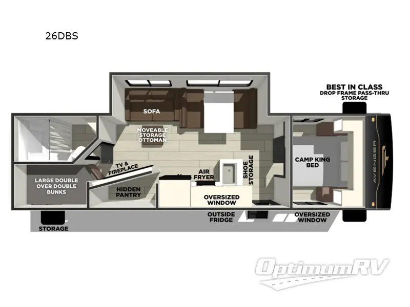 2026 Prime Time Avenger 26DBS Floorplan Photo