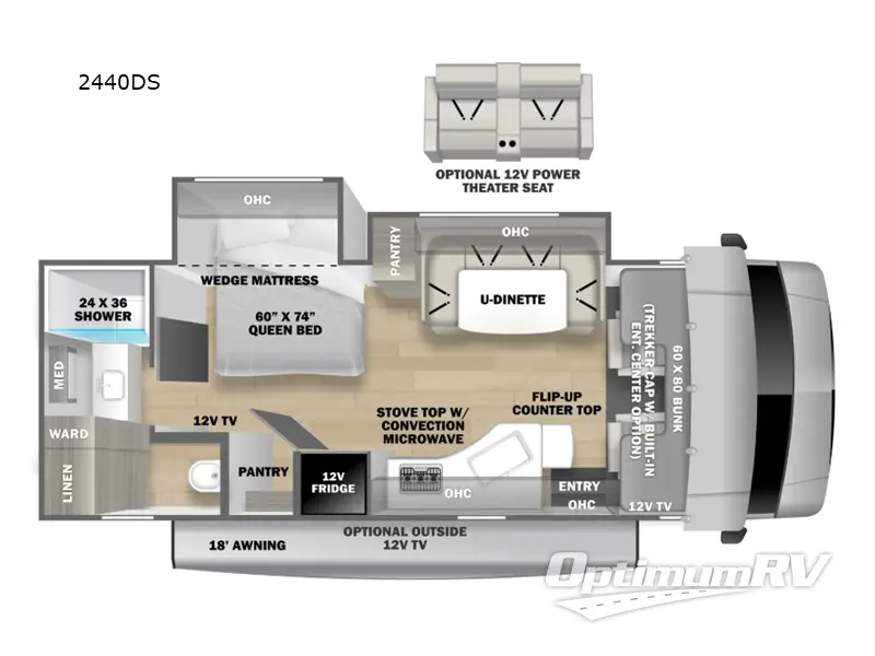 2027 Forest River Sunseeker 2440DS Floorplan Photo