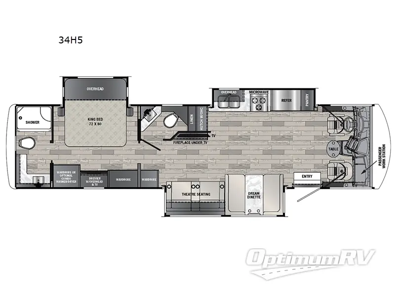 2024 Forest River Georgetown 5 Series 34H5 Floorplan Photo