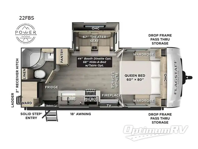2027 Forest River Flagstaff Micro Lite 22FBS Floorplan Photo