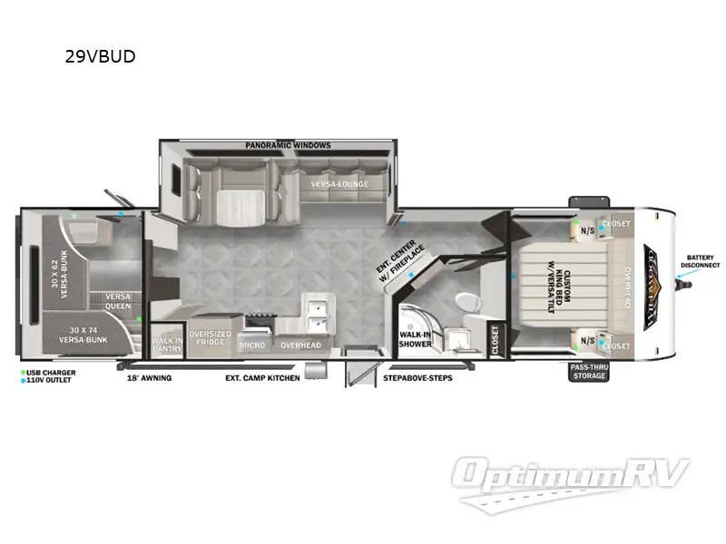 2024 Forest River Wildwood 29VBUD Floorplan Photo