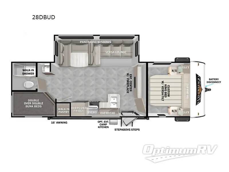 2024 Forest River Wildwood 28DBUD Floorplan Photo