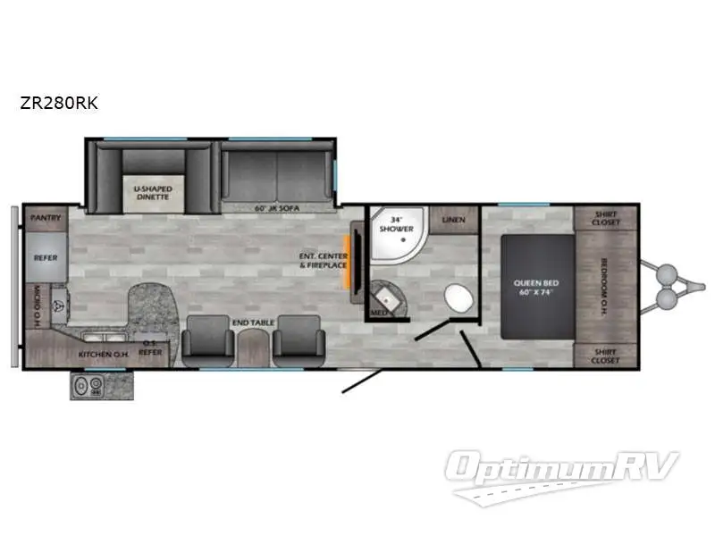 2022 CrossRoads Zinger ZR280RK RV Floorplan Photo