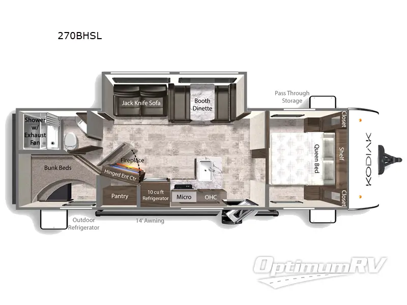 2025 Dutchmen Kodiak 270BHSL RV Floorplan Photo