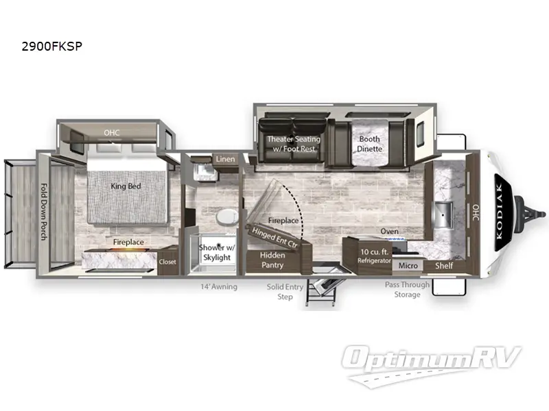 2025 Dutchmen Kodiak Ultimate 2900FKSP RV Floorplan Photo