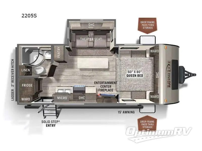 2021 Forest River Rockwood Mini Lite 2205S RV Floorplan Photo