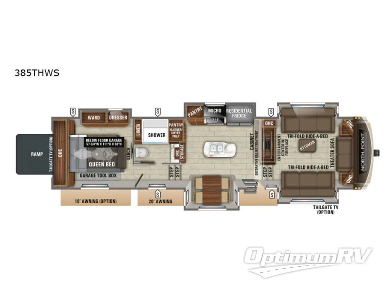 2019 Jayco North Point 385THWS Floorplan Photo