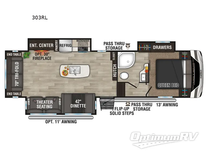 2024 KZ Sportsmen 303RL RV Floorplan Photo