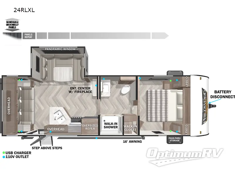 2022 Forest River Wildwood X-Lite 24RLXL Floorplan Photo