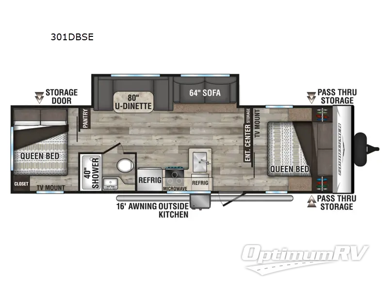 2023 KZ Sportsmen SE 301DBSE Floorplan Photo