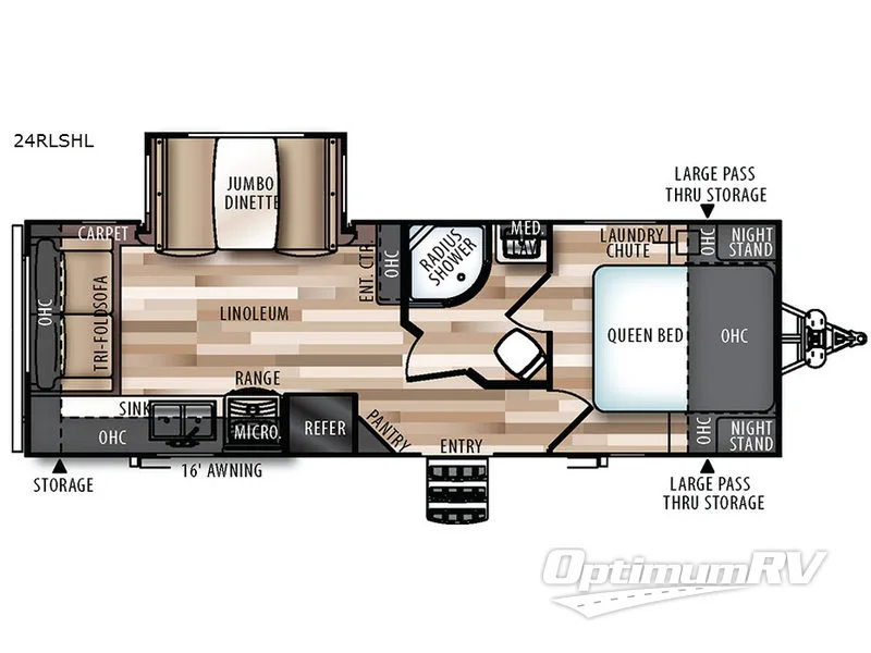 2018 Forest River Wildwood 24RLSHL RV Floorplan Photo