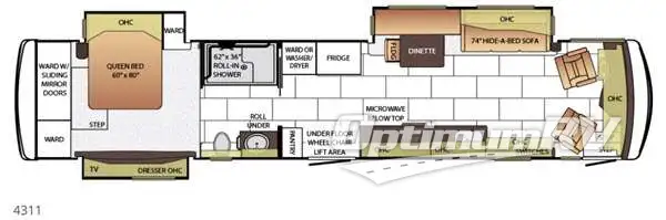 2015 Newmar Ventana 4311 RV Floorplan Photo