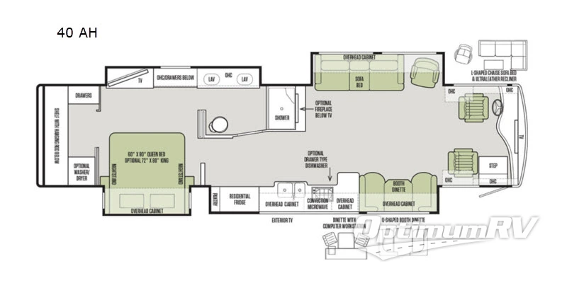 2019 Tiffin Phaeton 40 AH RV Floorplan Photo