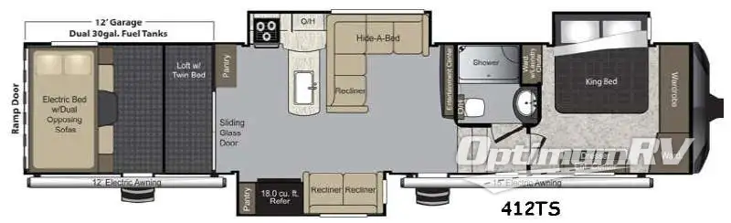 2015 Keystone Raptor 412TS Floorplan Photo