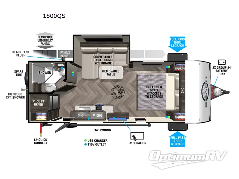2022 Forest River Ozark 1800QS Floorplan Photo