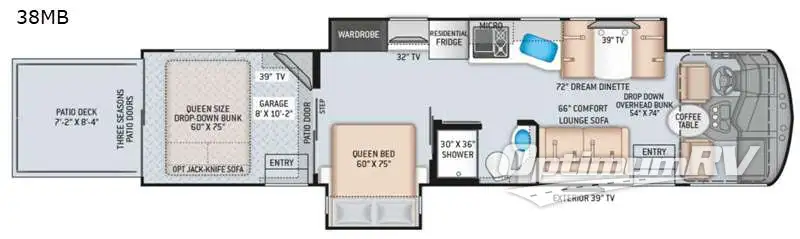 2021 Thor Outlaw 38MB RV Floorplan Photo