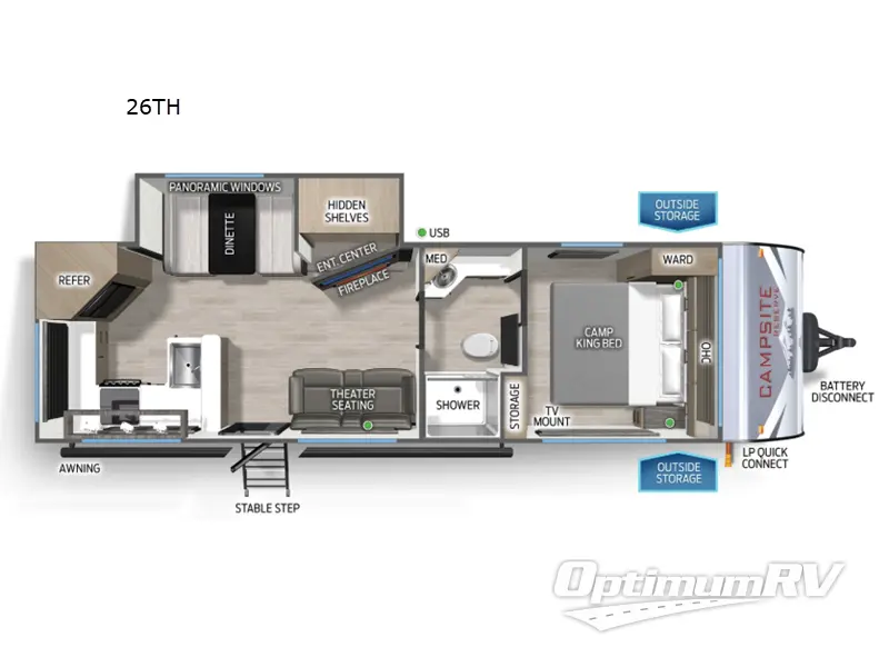 2025 Forest River Campsite Ultra 26TH Floorplan Photo
