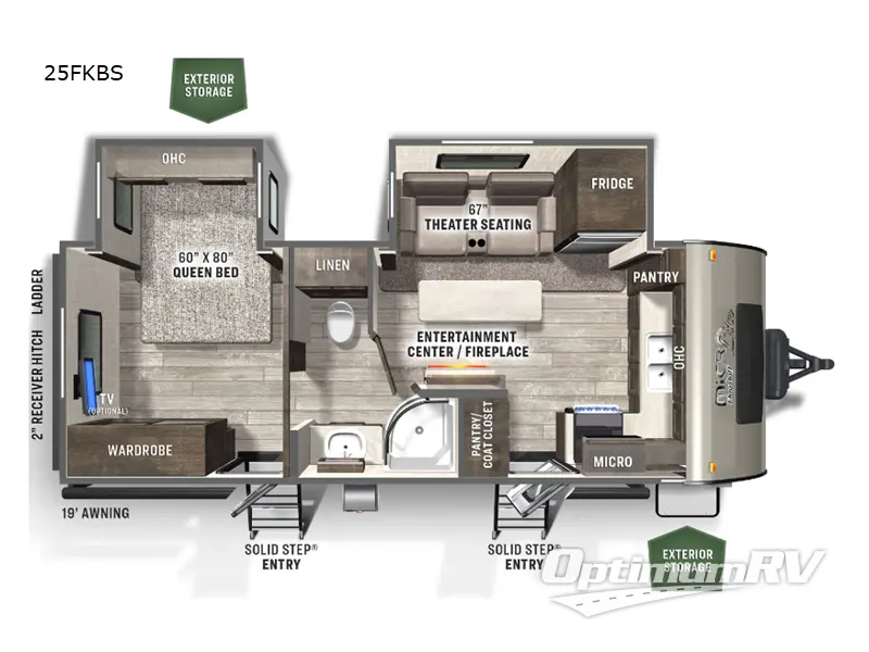 2023 Forest River Flagstaff Micro Lite 25FKBS Floorplan Photo
