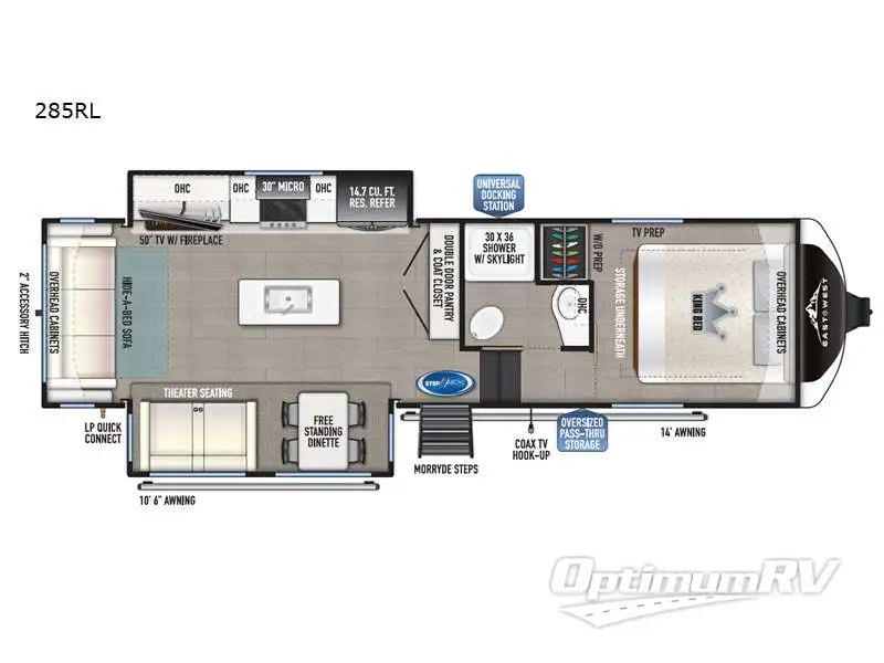2022 East To West Tandara 285RL RV Floorplan Photo