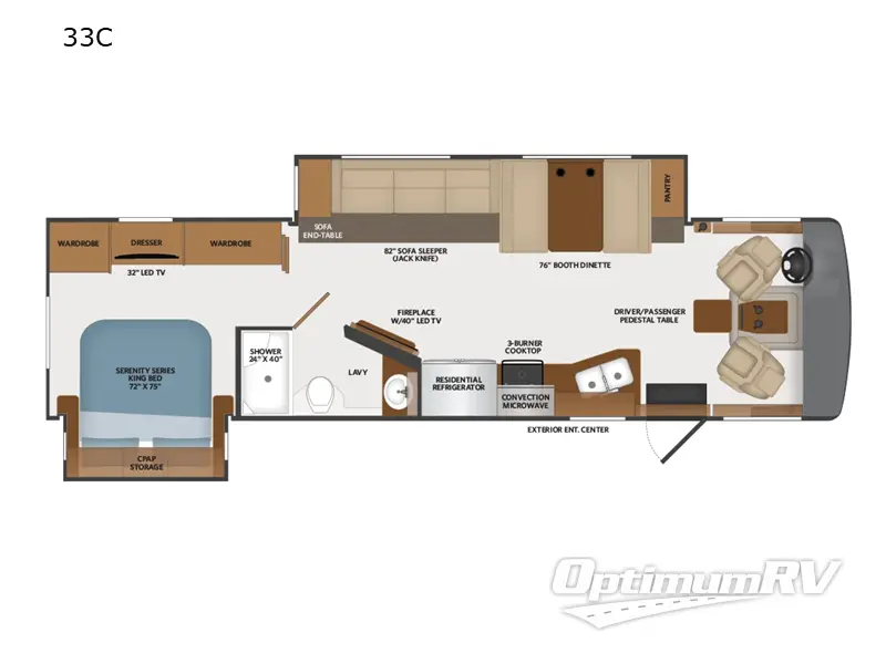 2022 Fleetwood Bounder 33C RV Floorplan Photo
