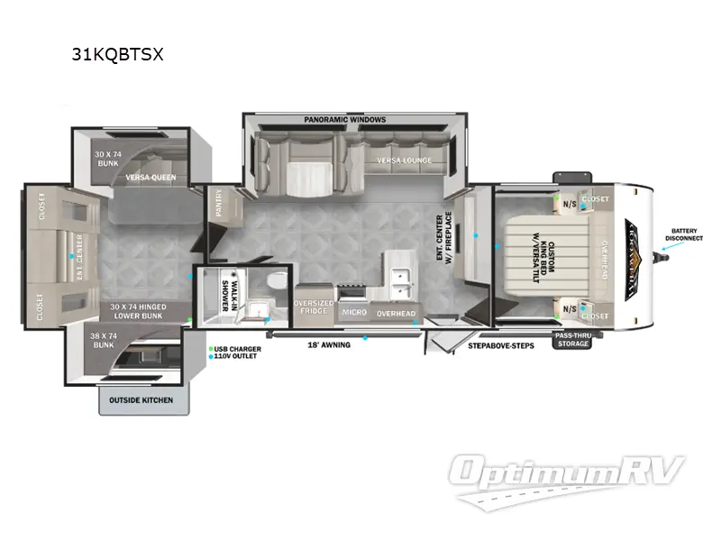2024 Forest River Wildwood 31KQBTSX Floorplan Photo