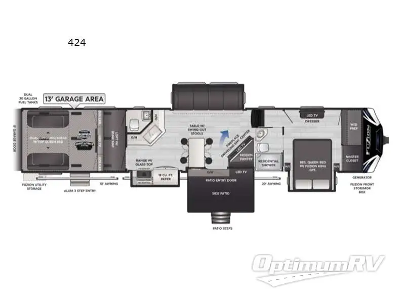 2021 Keystone Fuzion 424 Floorplan Photo