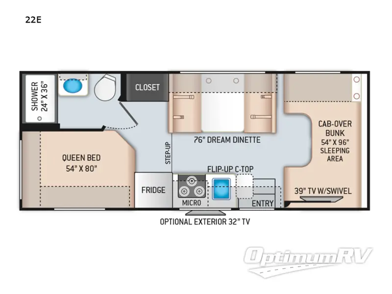 2022 Four Winds Chateau 22E Floorplan Photo