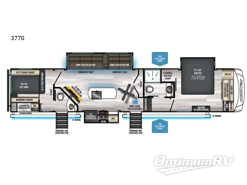2022 Forest River Cherokee Arctic Wolf Suite 3770 Floorplan Photo