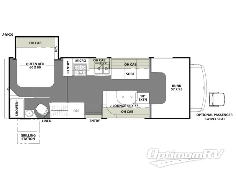 2018 Coachmen Freelander 26RS Ford 350 Floorplan Photo