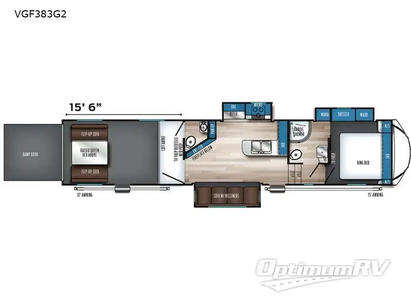 2021 Forest River Vengeance Rogue Armored VGF383G2 Floorplan Photo