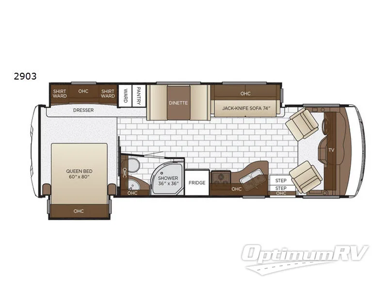 2018 Newmar Bay Star Sport 2903 RV Floorplan Photo
