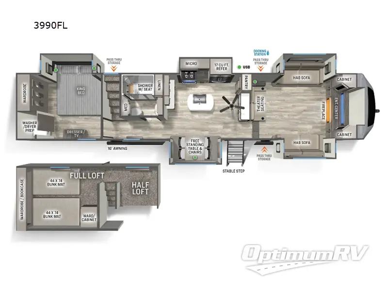 2024 Forest River Sandpiper 3990FL Floorplan Photo