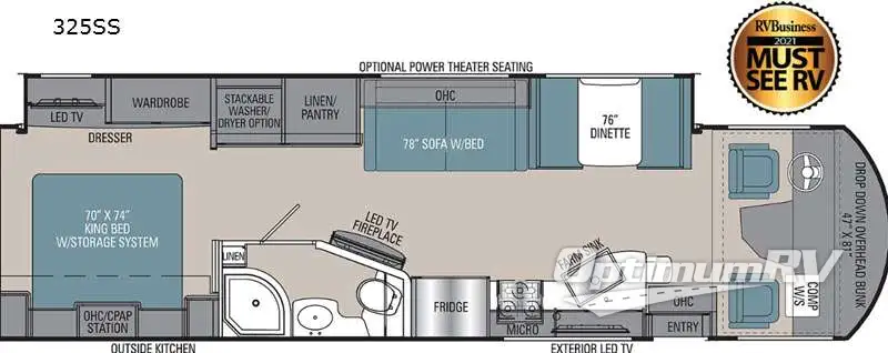 2021 Coachmen Encore 325SS Floorplan Photo