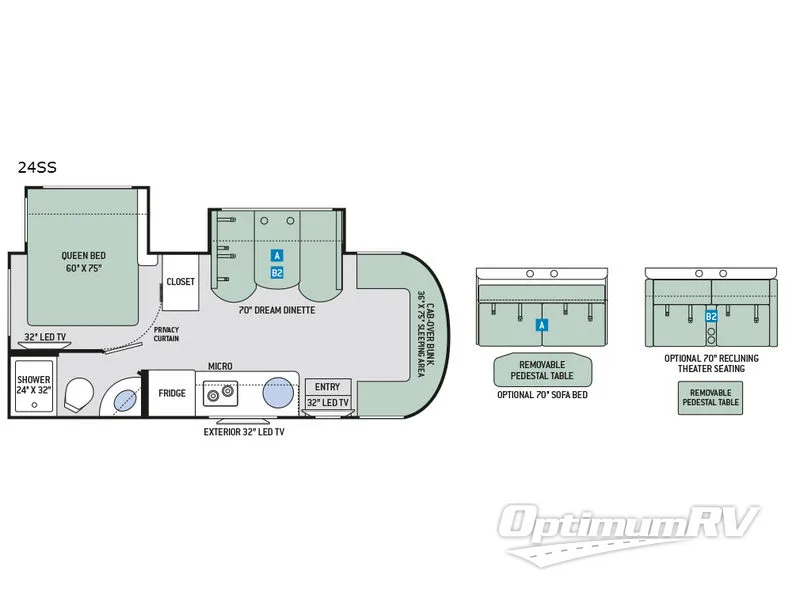 2017 Thor Siesta Sprinter 24SS RV Floorplan Photo