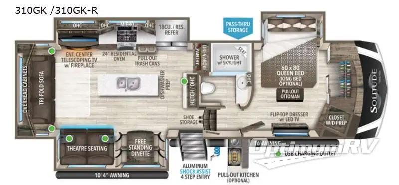 2021 Grand Design Solitude 310GK-R Floorplan Photo