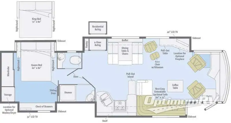 2011 Winnebago Journey 40U RV Floorplan Photo